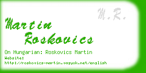 martin roskovics business card